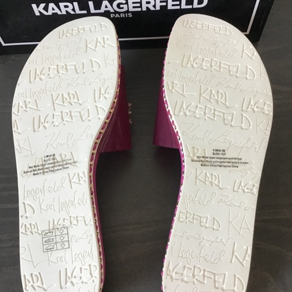 KARL LAGERFELD PARIS Women's Bijou Embellished Slide Sandals, size 9.5 - Picture 2 of 10